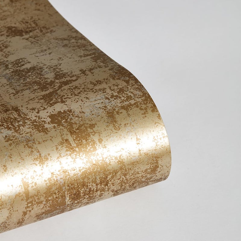 Tempaper Metallic Gold Distressed Gold Leaf Removable Peel and Stick Wallpaper, 20.5 in X 16.5 ft, Made in the USA - Image 4